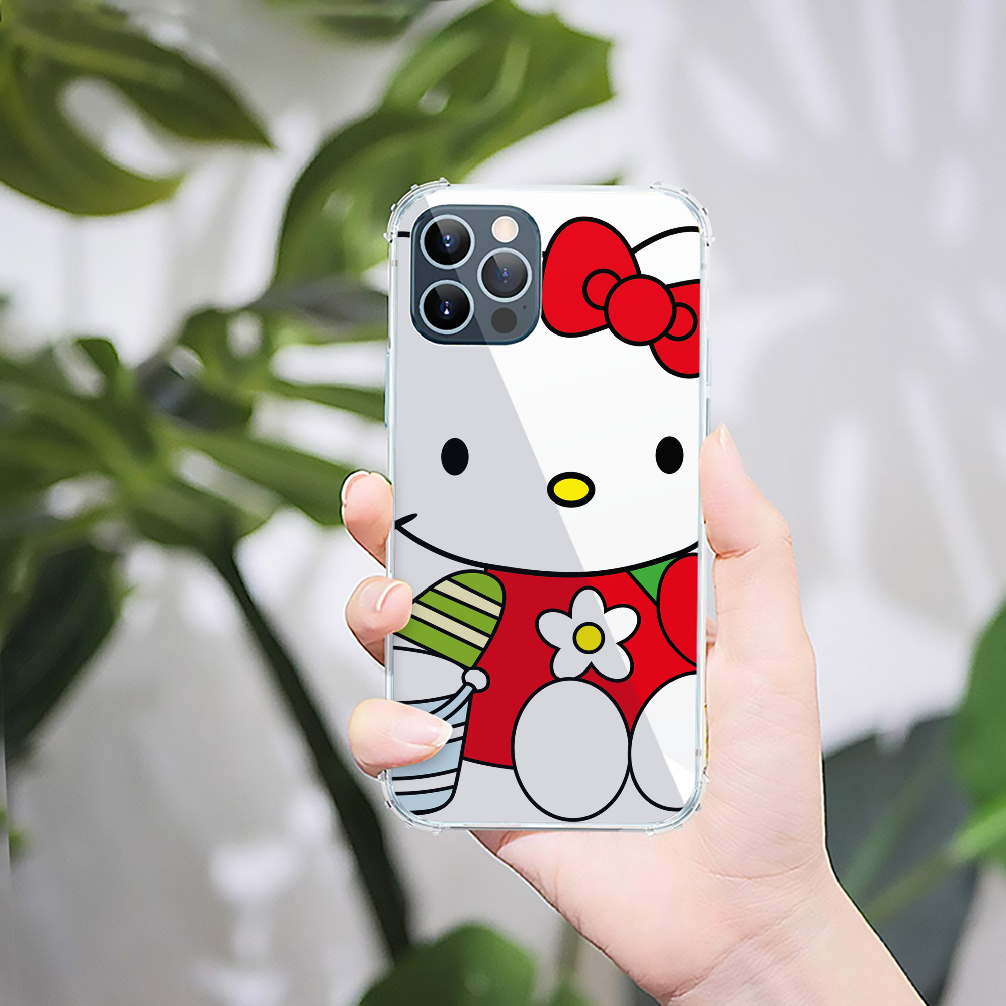 （画像用） Hello Kitty ハローキティ 【iPhone 12シリーズ対応】透明スマホケース（クリアソフトケース）